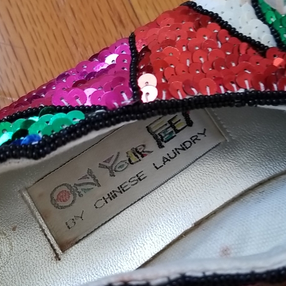 Vintage 1980's Sequin Tennis Shoes - On Your Feet - Picture 8 of 16